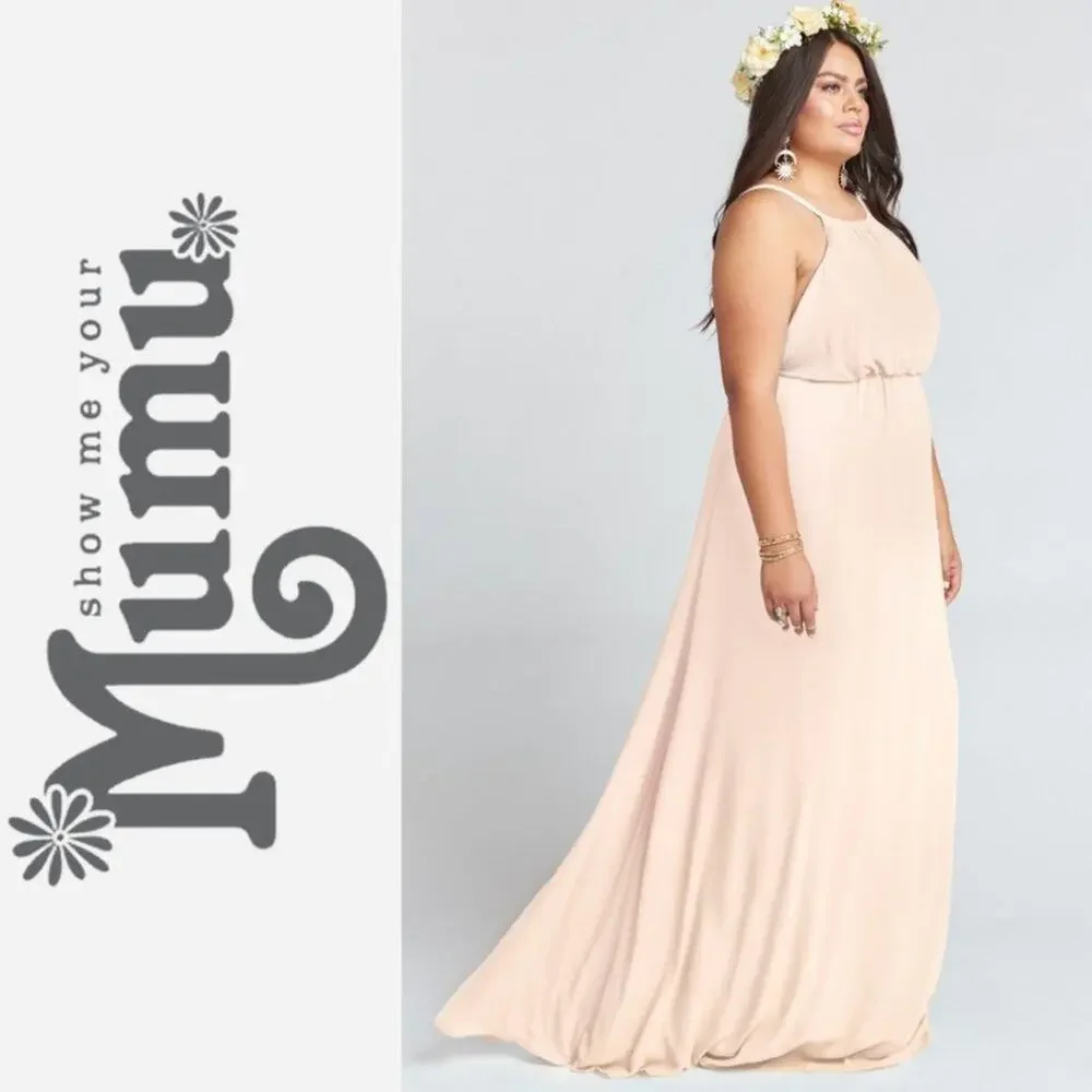 Show Me Your Mumu Amanda Maxi Dress Wedding Cake Chiffon Sz XL - Picture 3 of 6